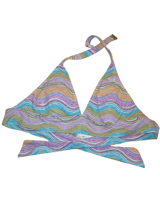 Roxy Other - Roxy Women's Medium Multicolor Stripe Triangle Halter Bikini Top Surf Beach Swim